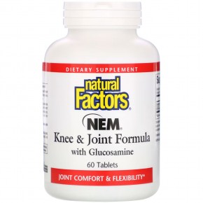 Natural Factors, NEM Формула для коленей и суставов с глюкозамином, 60 таблеток в Москве - eco-herb.ru | фото