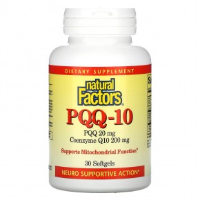 Natural Factors, PQQ-10, PQQ 20 mg, CoQ10 200 mg, 30 Softgels в Москве - eco-herb.ru | фото