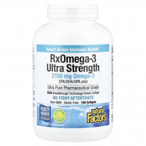 Natural Factors, RxOmega-3, омега-3 повышенной силы действия, 150 капсул (1075 мг в 1 капсуле) в Москве - eco-herb.ru | изображение Natural Factors, RxOmega-3, омега-3 повышенной силы действия, 150 капсул (1075 мг в 1 капсуле) в Москве - eco-herb.ru | фото