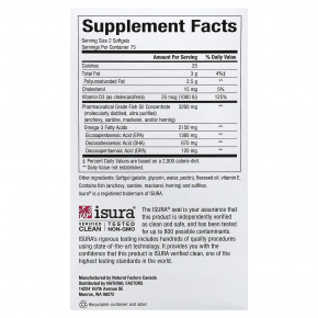 Natural Factors, RxOmega-3 повышенной силы действия с витамином D3, 150 капсул в Москве - eco-herb.ru | фото