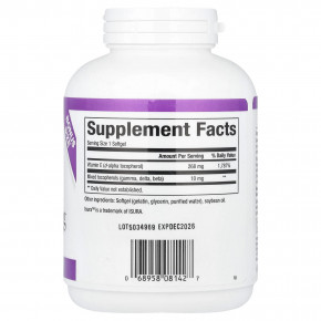 Natural Factors, смешанный витамин E, 268 мг (400 МЕ), 240 мягких таблеток в Москве - eco-herb.ru | фото