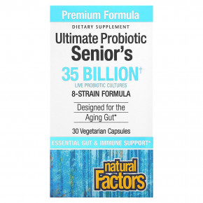 Natural Factors, Ultimate Probiotic, для пожилых людей, 35 млрд КОЕ, 30 вегетарианских капсул в Москве - eco-herb.ru | фото