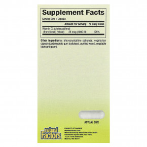 Natural Factors, Whole Earth & Sea, веганский биоулучшенный витамин D3, 25 мкг (1000 МЕ), 90 вегетарианских капсул в Москве - eco-herb.ru | фото