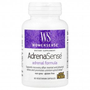 Natural Factors, Womensense®, AdrenaSense®, формула для поддержки надпочечников, 60 вегетарианских капсул - описание | фото