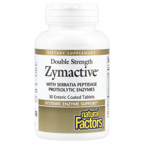 Natural Factors, Zymactive, двойная сила действия, 30 таблеток, покрытых кишечнорастворимой оболочкой в Москве - eco-herb.ru | фото