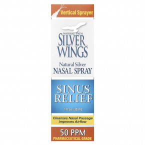 Natural Path Silver Wings, Натуральный серебряный спрей для носа, средство для облегчения пазух носа, 50 част. / Млн, 30 мл (1 жидк. унц.) в Москве - eco-herb.ru | фото