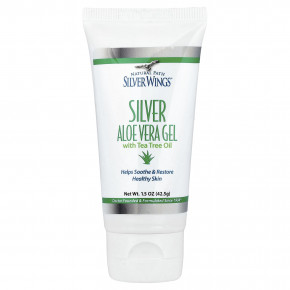 Natural Path Silver Wings, Silver, гель алоэ вера с маслом чайного дерева, 42,5 г (1,5 унции) - описание | фото