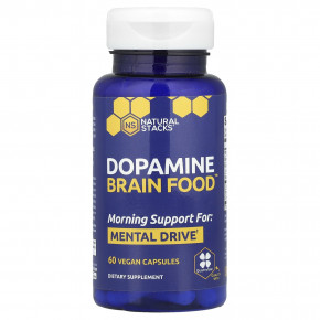 Natural Stacks, Dopamine Brain Food™, 60 веганских капсул - описание | фото