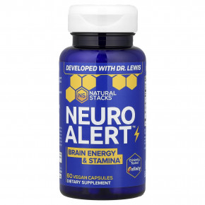 Natural Stacks, Neuro Alert™, 60 веганских капсул - описание | фото