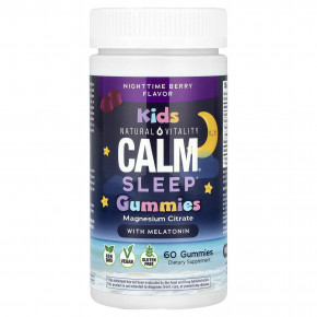 Natural Vitality, CALM®, детские жевательные мармеладки с мелатонином, ночные ягоды, 60 жевательных таблеток - описание | фото
