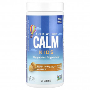 Natural Vitality, CALM®, детские жевательные мармеладки, сладкий цитрус, 83 мг, 120 жевательных мармеладок - описание