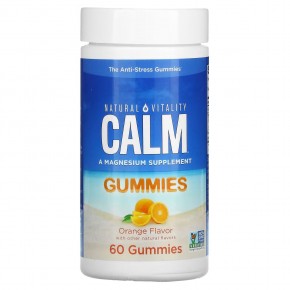 Natural Vitality, CALM, жевательные мармеладки против стресса, апельсин, 60 жевательных таблеток - описание