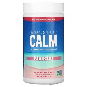Natural Vitality, CALM® Specials Muscles, смесь для приготовления напитка с цитратом магния, арбуз, 170 г (6 унций) в Москве - eco-herb.ru | фото
