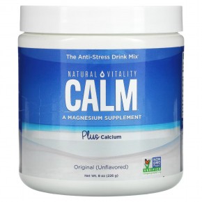 Natural Vitality, CALM Plus Calcium, антистрессовая смесь для напитков, оригинальная (без добавок), 226 г (8 унций) в Москве - eco-herb.ru | фото