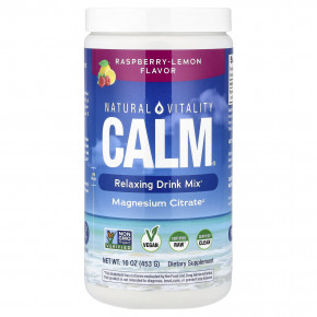 Natural Vitality, CALM®, расслабляющая смесь для приготовления напитка, малина и лимон, 453 г (16 унций) - описание