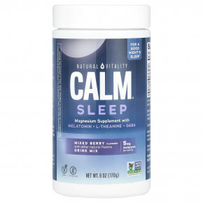 Natural Vitality, CALM® Sleep, смесь для напитков с магнием, ягодная смесь, 170 г (6 унций) - описание | фото