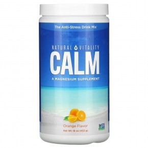 Natural Vitality, CALM, смесь для приготовления антистресс-напитка, апельсин, 453 г (16 унций) - описание