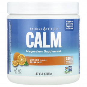 Natural Vitality, CALM®, смесь для приготовления напитков с магнием, апельсин, 226 г (8 унций) - описание