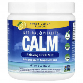 Natural Vitality, CALM®, смесь для расслабляющих напитков, сладкий лимон, 227 г (8 унций) - описание | фото