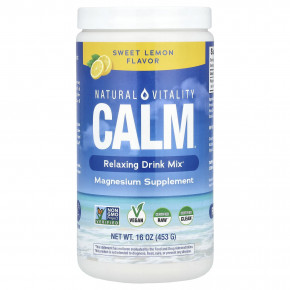 Natural Vitality, CALM®, смесь для расслабляющих напитков, сладкий лимон, 453 г (16 унций) - описание | фото