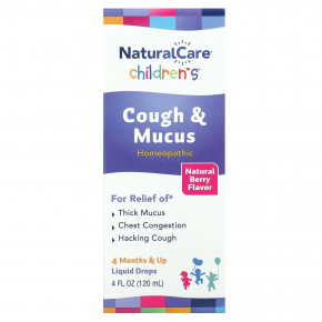 NaturalCare, Children's Cough & Mucus, от 4 месяцев и старше, натуральные ягоды, 120 мл (4 жидк. унции) в Москве - eco-herb.ru | фото