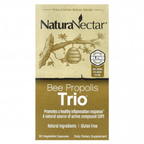 NaturaNectar, Bee Propolis Trio ™, 60 растительных капсул - описание | фото