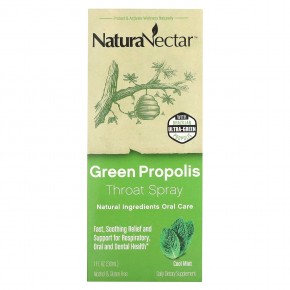 NaturaNectar, Green Propolis Throat Spray, Age 2yrs+, Cool Mint, 1 fl oz (30 ml) в Москве - eco-herb.ru | фото