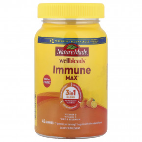 Nature Made, Wellblends™, жевательные таблетки ImmuneMax®, со вкусом мандарина, 42 жевательные таблетки - описание | фото