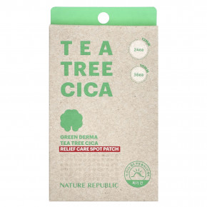 Nature Republic, Green Derma Tea Tree Cica, патч для точечного ухода, 60 патчей в Москве - eco-herb.ru | фото