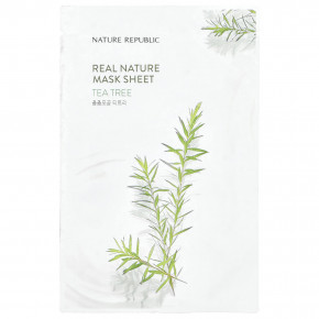 Nature Republic, Real Nature Beauty Mask Sheet, Tea Tree, 1 шт., 23 мл (0,77 жидк. унц.) - описание