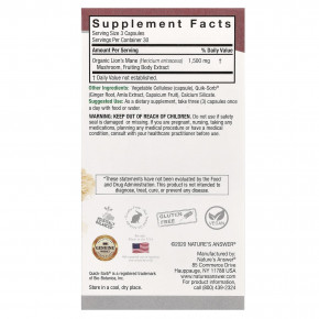 Nature's Answer, ежовик гребенчатый, 90 вегетарианских капсул (500 мг в 1 капсуле) в Москве - eco-herb.ru | фото