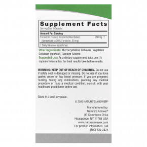 Nature's Answer, форсколии, 250 мг, 60 вегетарианских капсул в Москве - eco-herb.ru | фото