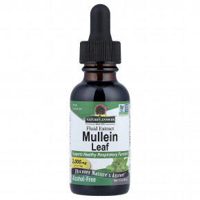 Nature's Answer, жидкий экстракт листьев коровяка, без спирта, 30 мл (1 жидк. унция) - описание | фото