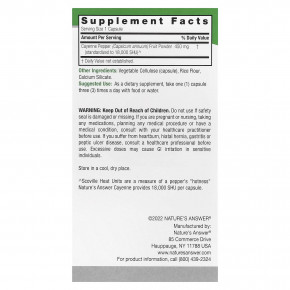 Nature's Answer, Кайенский перец, 90 вегетарианских капсул (450 мг на капсулу) в Москве - eco-herb.ru | изображение Nature's Answer, Кайенский перец, 90 вегетарианских капсул (450 мг на капсулу) в Москве - eco-herb.ru | фото