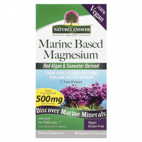 Nature's Answer, магний на основе морского происхождения, 90 вегетарианских капсул - описание | фото