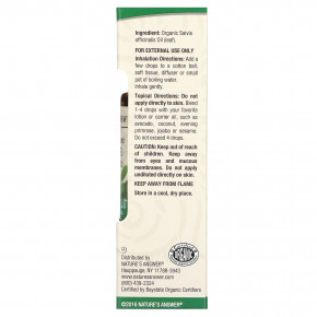 Nature's Answer, на 100% чистое органическое эфирное масло, шалфей, 15 мл (0,5 жидк. унции) в Москве - eco-herb.ru | фото