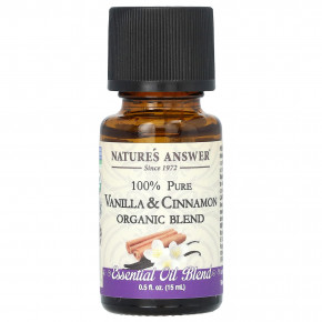 Nature's Answer, органическая смесь эфирных масел, на 100% чистая ваниль и корица, 15 мл (0,5 жидк. унции) - описание | фото