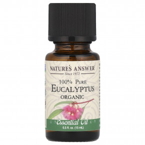 Nature's Answer, Органическое эфирное масло, 100% чистый эвкалипт, 15 мл - описание