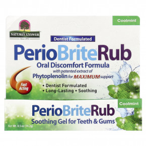 Nature's Answer, PerioBrite®Rub, успокаивающий гель для зубов и десен, охлаждающая мята, 14,2 г (0,5 унции) в Москве - eco-herb.ru | фото