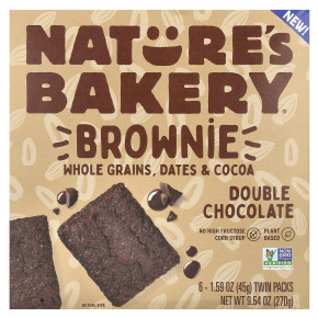 Nature's Bakery, Brownie, двойной шоколад, 6 двойных пакетиков по 45 г (1,59 унции) в Москве - eco-herb.ru | изображение Nature's Bakery, Brownie, двойной шоколад, 6 двойных пакетиков по 45 г (1,59 унции) в Москве - eco-herb.ru | фото