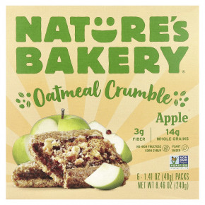 Nature's Bakery, Oatmeal Crumble, яблоко, 6 пакетиков по 40 г (1,41 унции) - описание | фото