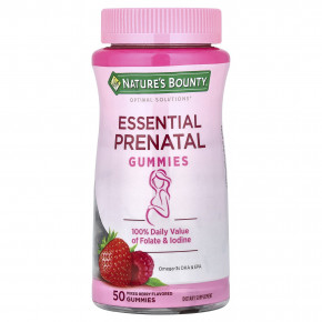 Nature's Bounty, Essential Prenatal Gummies, ягодное ассорти, 50 жевательных таблеток - описание | фото