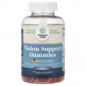 Nature's Craft, Жевательные таблетки для поддержки зрения, манго, 90 жевательных таблеток - описание | фото