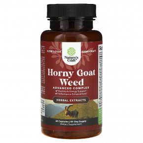 Nature's Craft, Horny Goat Weed, улучшенный комплекс, 60 капсул - описание