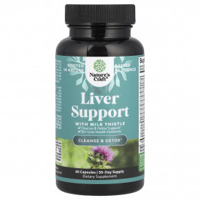 Nature's Craft, Liver Support with Milk Thistle, 60 Capsules в Москве - eco-herb.ru | фото