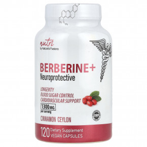 Nutri, Berberine +, цейлонская корица, 1300 мг, 120 веганских капсул (650 мг в каждой капсуле) - описание | фото