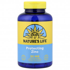 Nature's Life, цинк и медь для защиты, 250 капсул - описание | фото