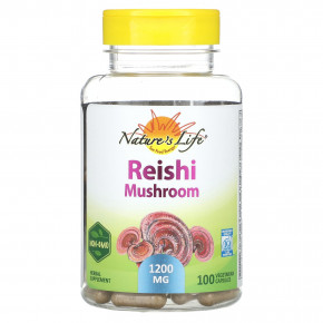 Nature's Life, Гриб рейши, 100 вегетарианских капсул (600 мг на капсулу) в Москве - eco-herb.ru | фото