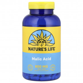 Nature's Life, яблочная кислота, 800 мг, 250 капсул - описание | фото