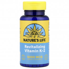 Nature's Life, восстанавливающий витамин K-2, 5000 мкг, 60 таблеток - описание | фото